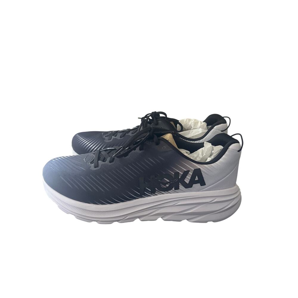 Hoka One One Men's Black and White Athletic Shoes